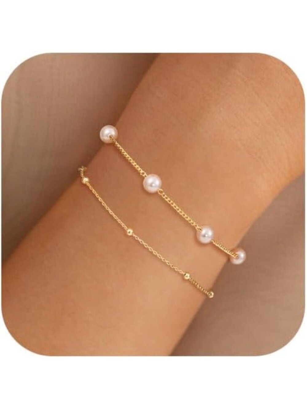 Elegant Pearl Bracelet for Women, 14K Gold Plated & Silver Plated Jewelry